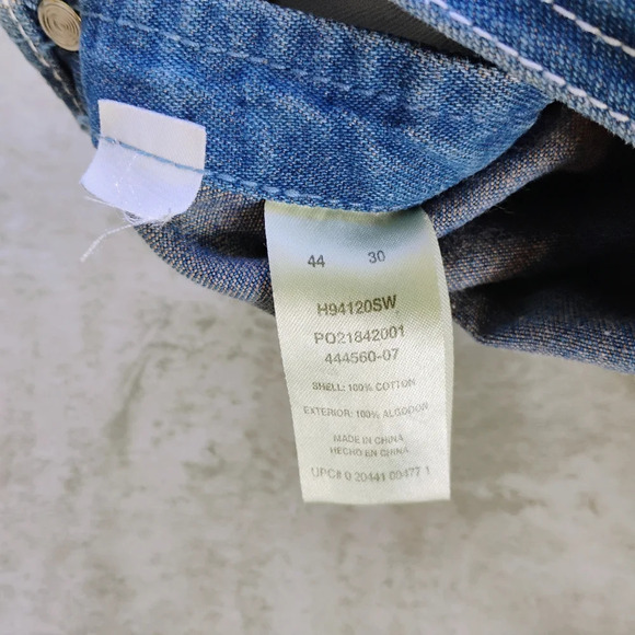 Vintage Big Smith Bib Overalls Blue Denim Carpenter Farmer Men's Size 44x30 - Picture 12 of 16